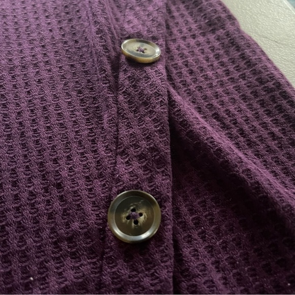 Evans long sleeve waffle knit tunic button accent size 22/24 NWT purple plum - Picture 8 of 9